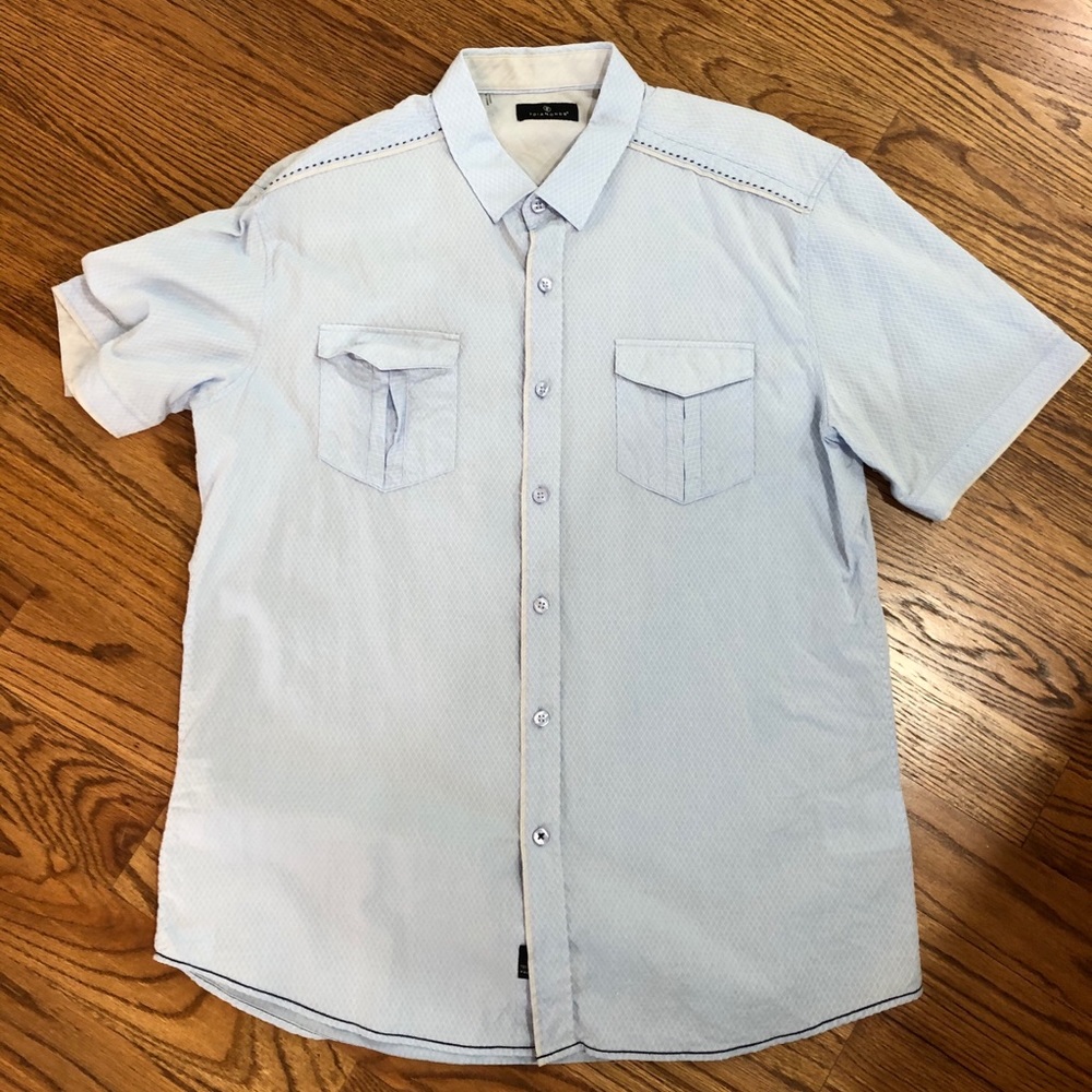 Euc 7 Diamonds Print Button Up - image 1